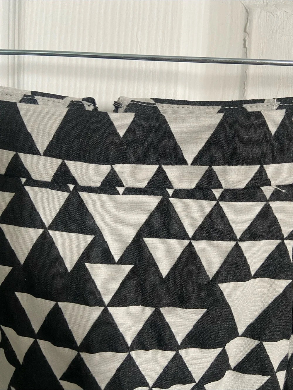 I. Crew Black & White Geometric Mini Skirt